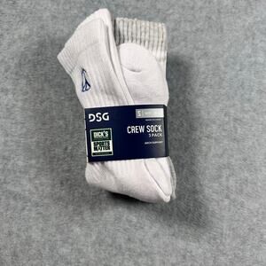 DSG Youth Girls Varsity Hearts Crew Socks 3 Pack Small